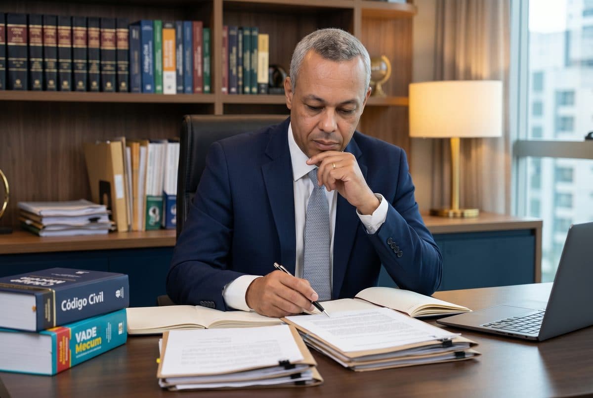 Dr. Wdileston Gomes Batista analisando documentos jurídicos